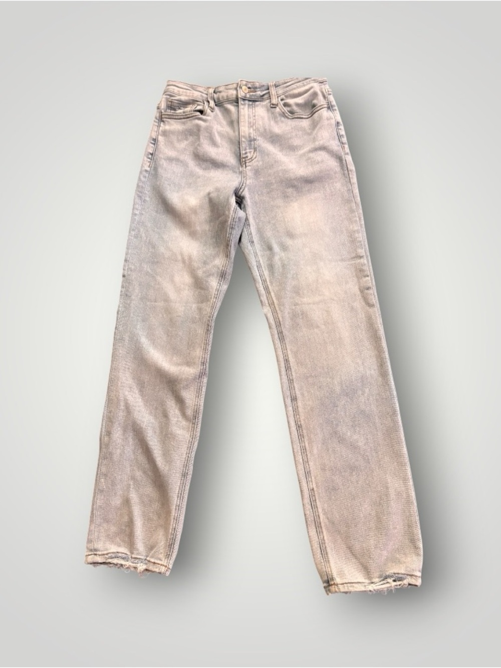 Lovervet by Vervet Light Wash Straight Leg Jeans Raw Hem Size 29 Distressed